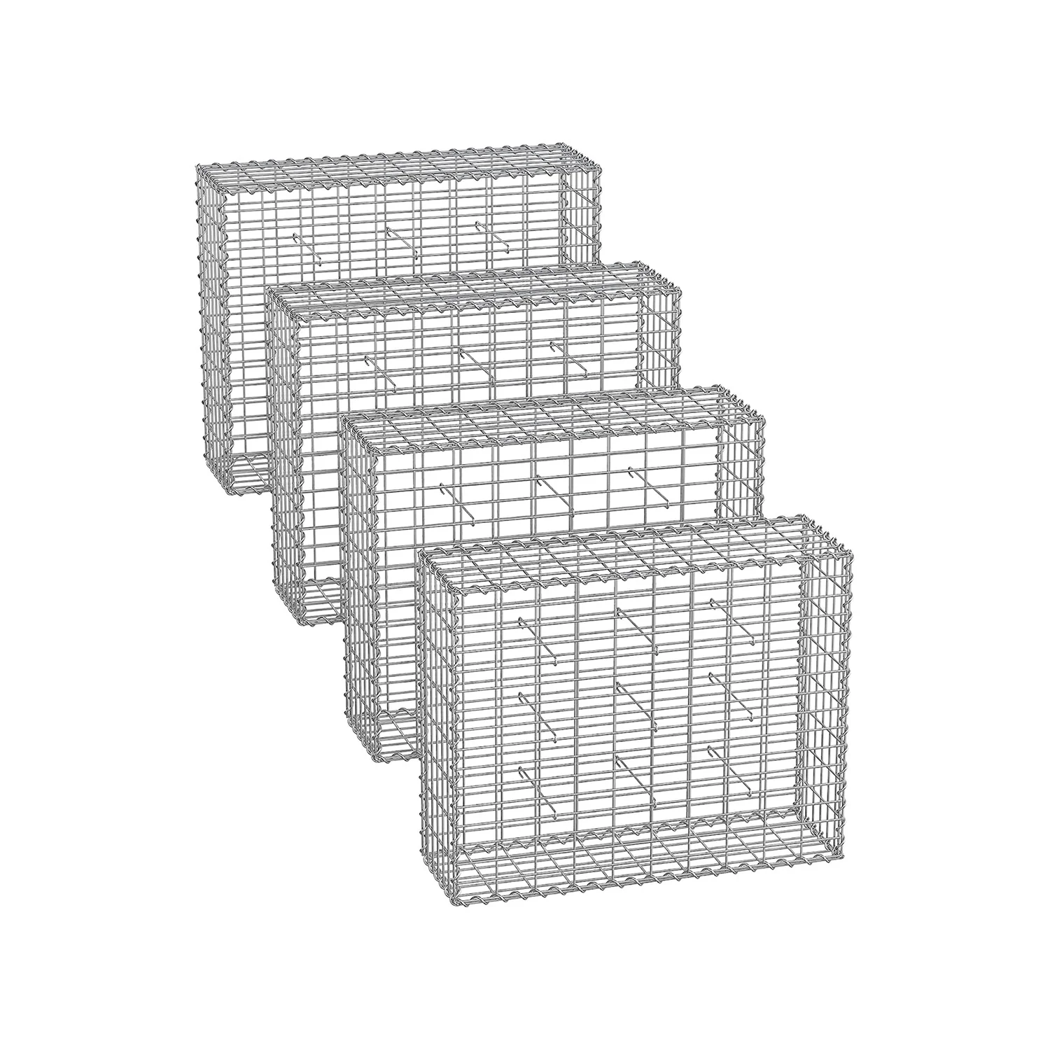 Gabions pour pierre galvanisé (Lot de 4)