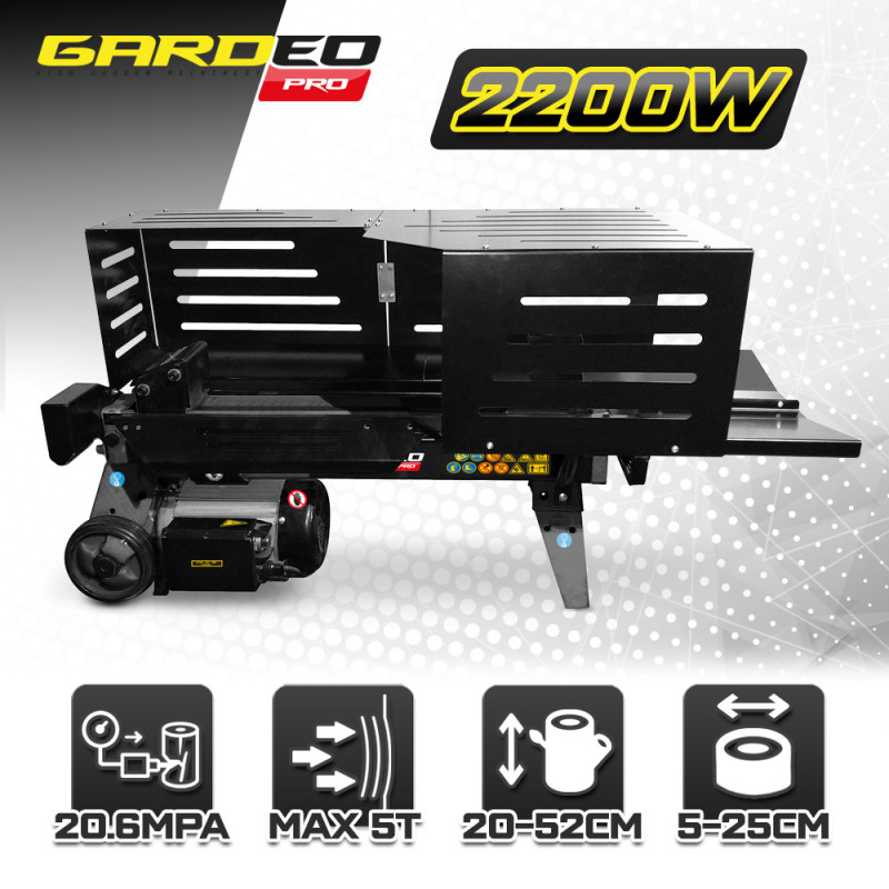 Fendeur de bûche électrique GFBH5T52-26 5 T 2200 W GARDEO PRO