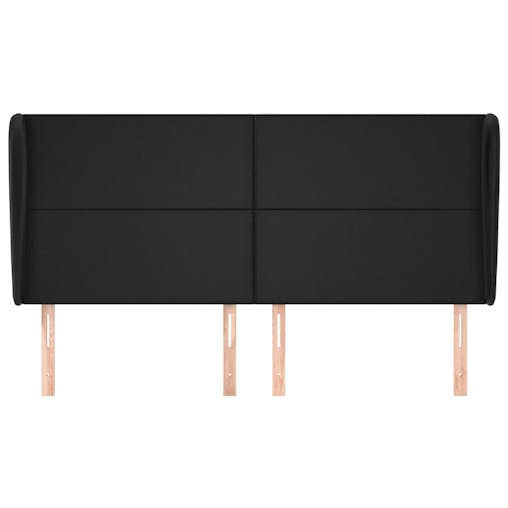 NNEVL Headboard with Ears Black 163x23x118/128 cm Faux Leather