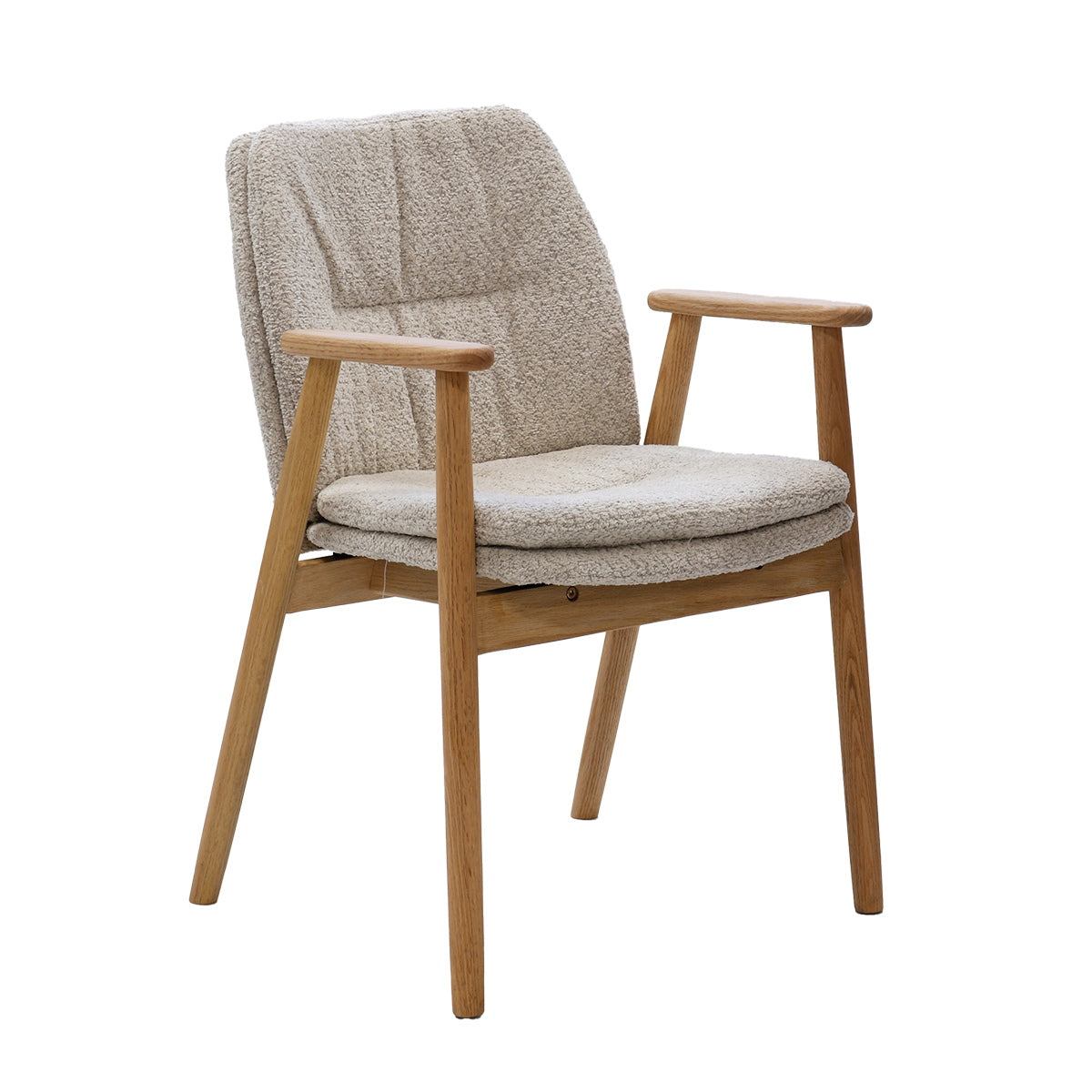 DÉJA Living Eetkamerstoel Amelie - Eikenhout/Polyester - Taupe - Set van 2