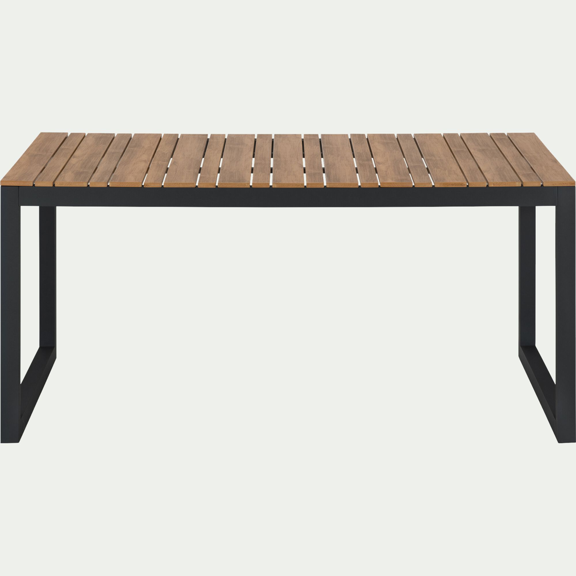 ZICO - Table de jardin fixe en polywood et aluminium - bois clair (6 places)