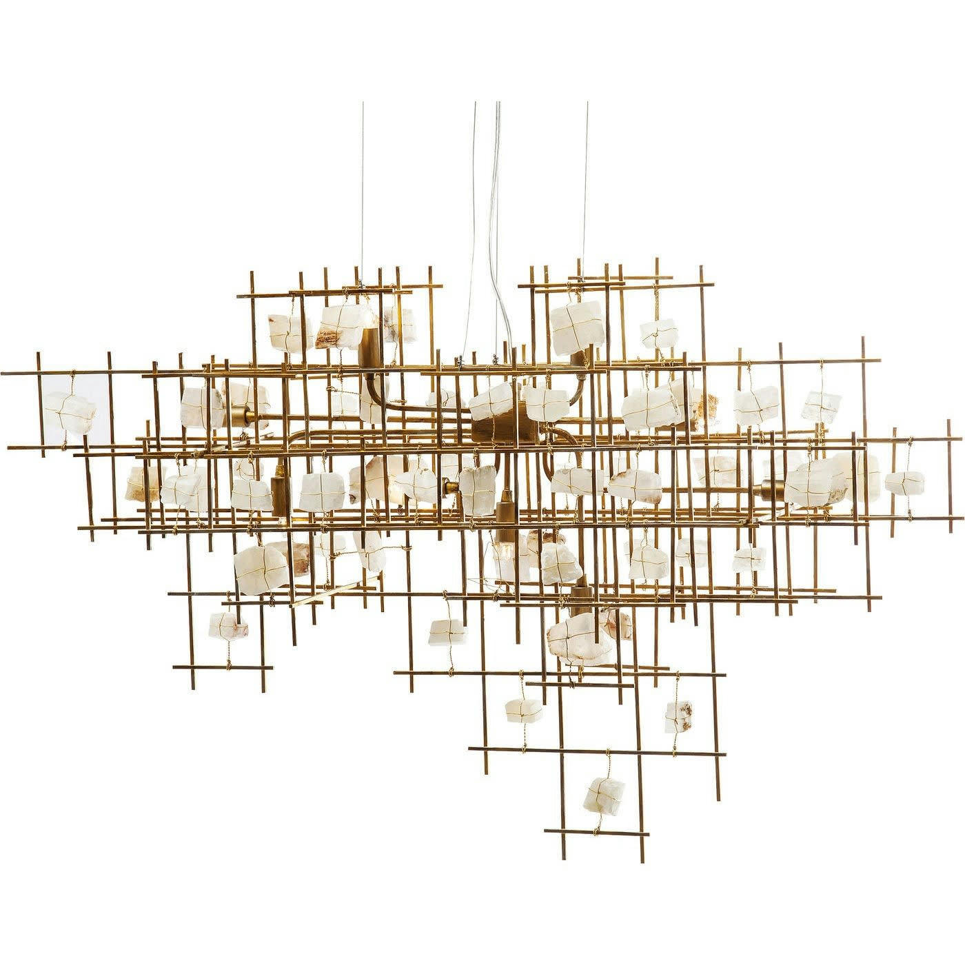 STONE MOBILE - Suspension en acier et pierres