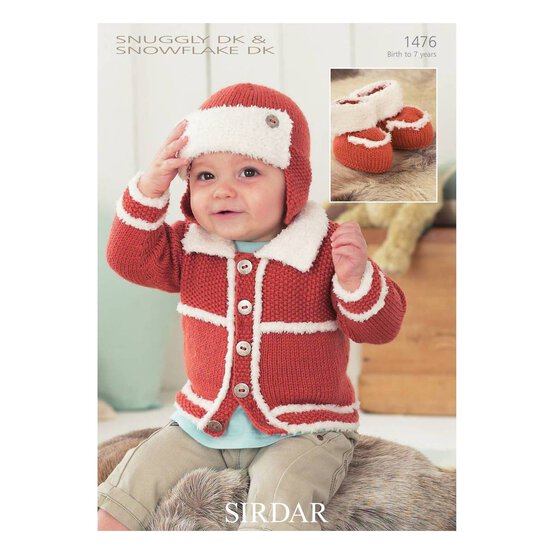Sirdar Snuggly and Snowflake DK Cardigan Helmet and Bootees Digital Pattern 1476