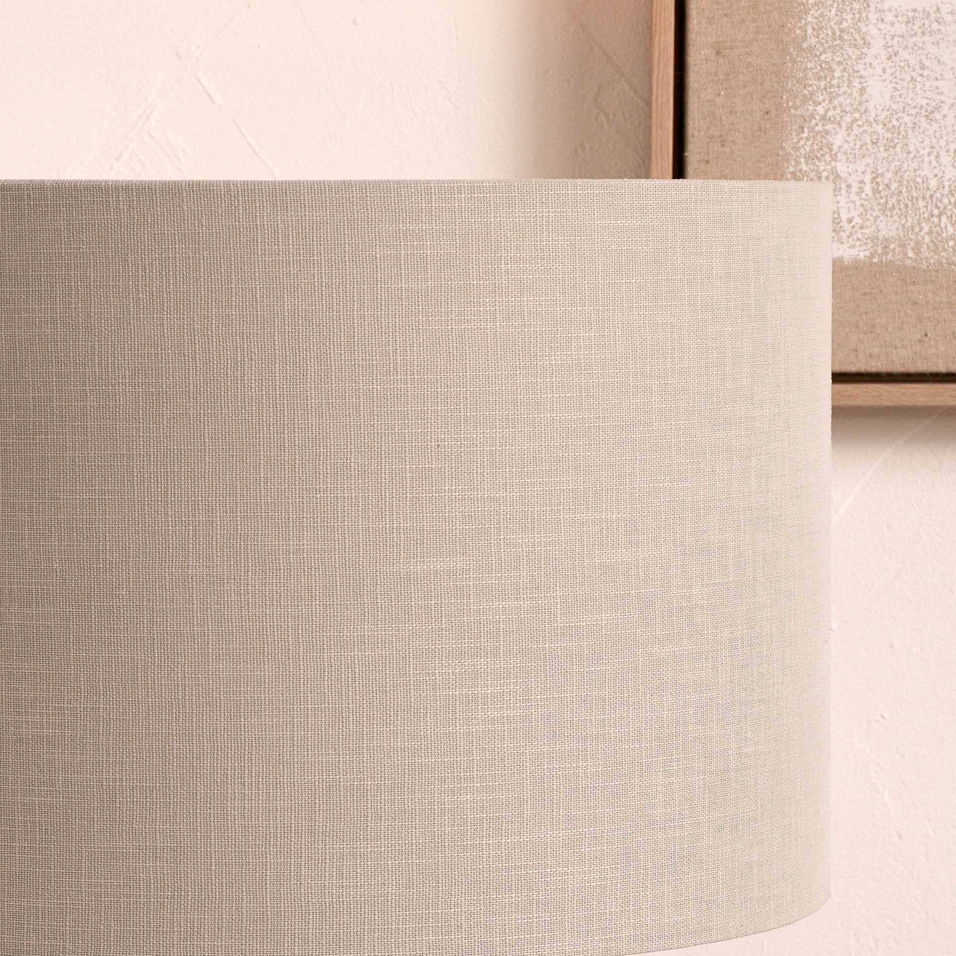Ruma Soft Grey Self Lined Linen Drum Lamp Shade for Table Lamps and Floor Lamps