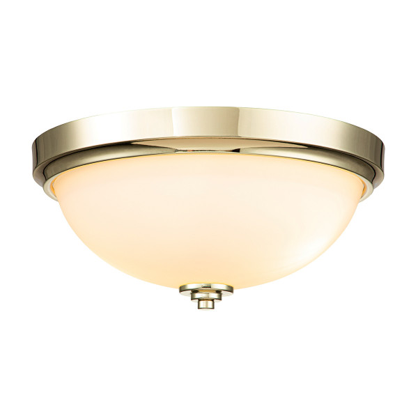 Plafonpolerowany mosiądz-biały okrągły 33,5cm Malibu 2xE27x60W IP44 Feiss