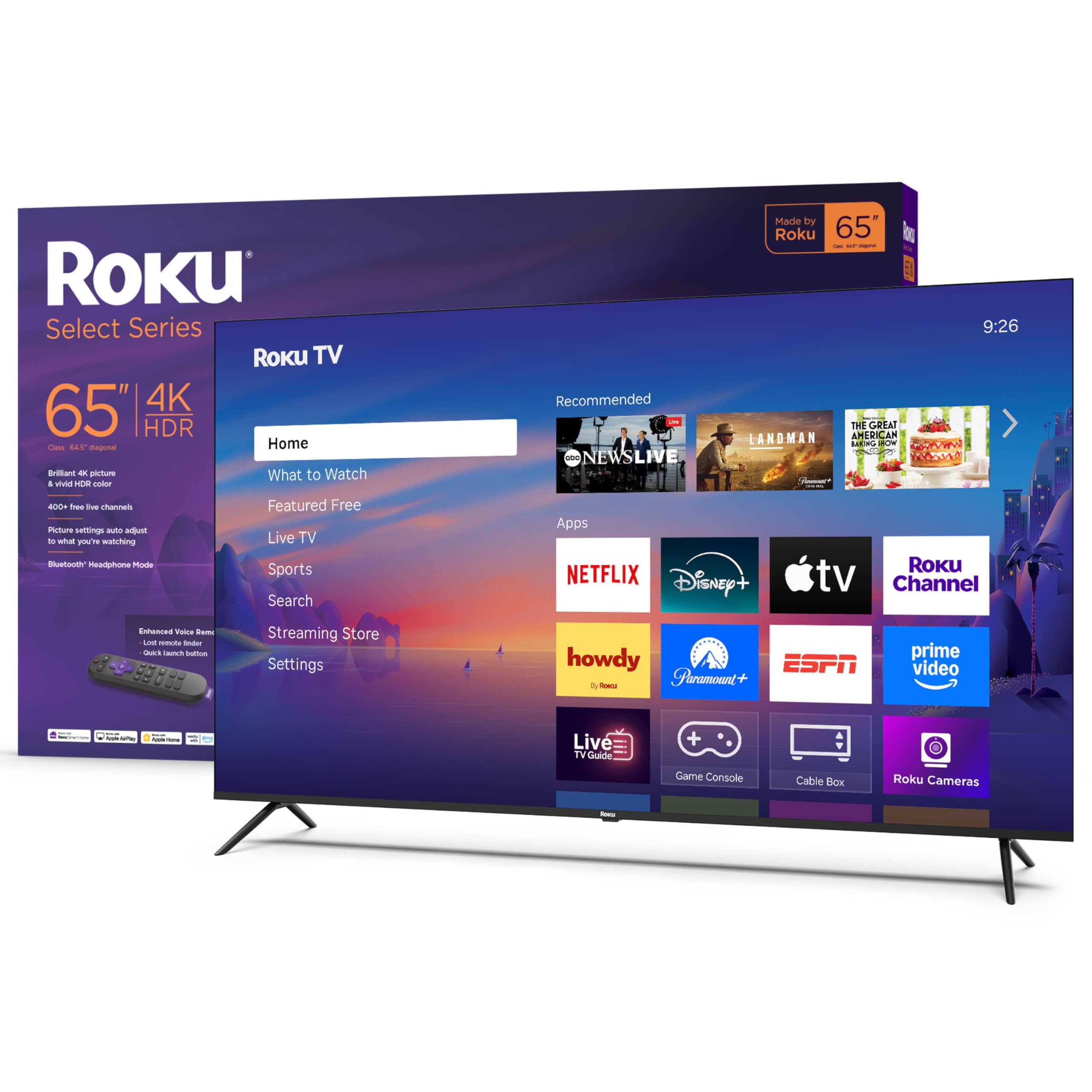 ROKU Smart TV 65-Inch 4K HDR with Enhanced Voice Remote