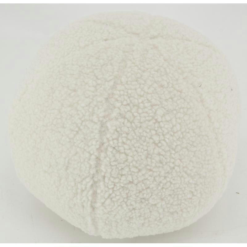 - Pouf en tissu bouclettes blanc rond