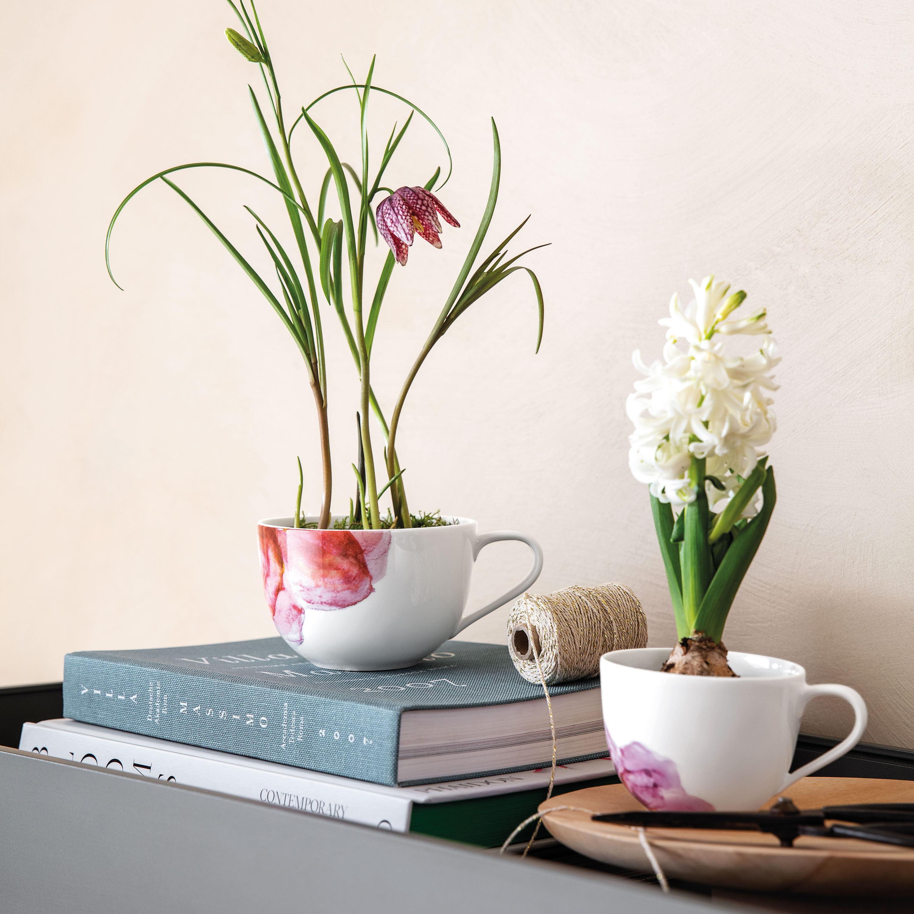 Rose Garden Coffee cup - Pink, 5.5 oz, Premium Porcelain