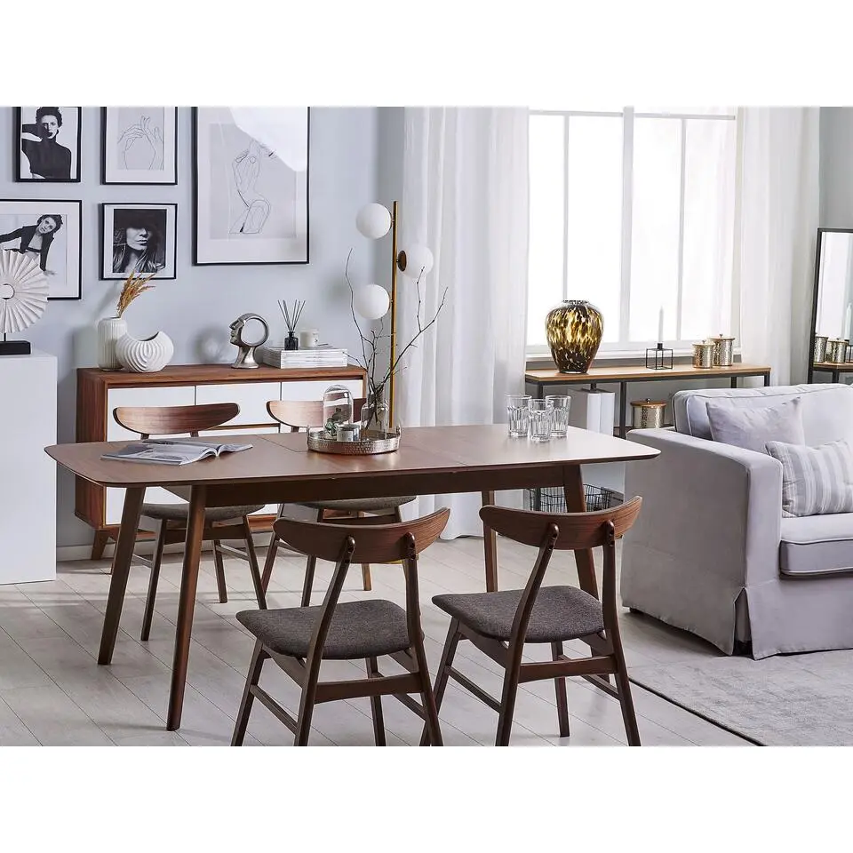 MADOX - Uitschuifbare eettafel - Donker hout - 75 x 120/150 cm - MDF