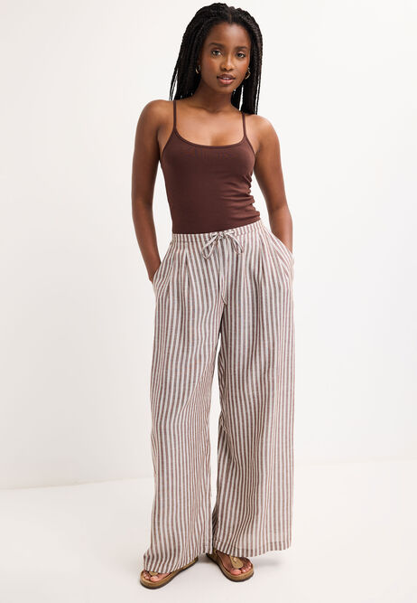 Womens Chocolate Brown Plain Stretch Cami Vest Top