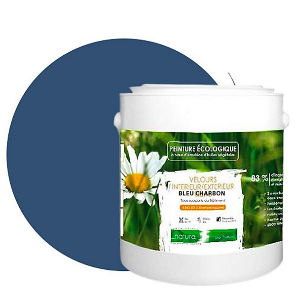 Bleu Charbon Peinture interieur exterieur aspect velours Natura - Bleu Charbon - 2.5L