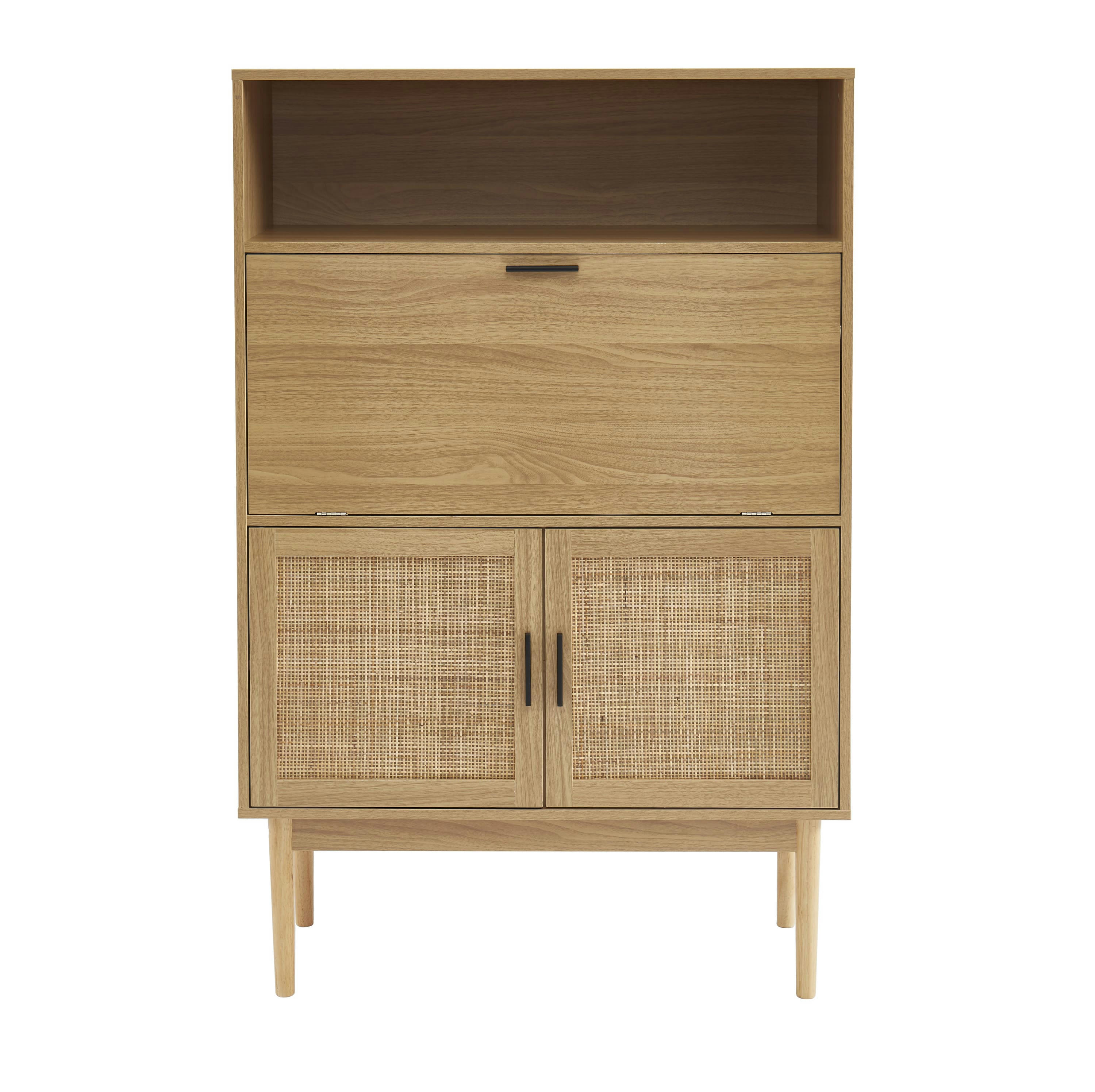 AMANA - Secrétaire  cannage rotin l90 cm