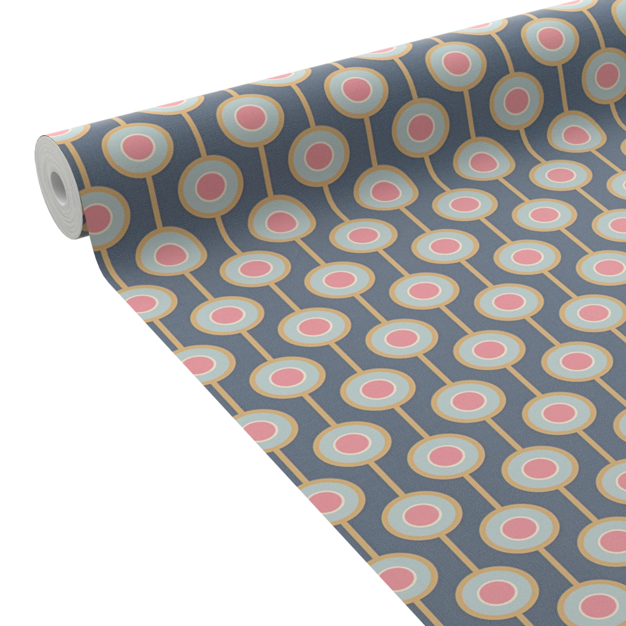 Papier peint intissé MILIAS coloris bleu foncé et rose