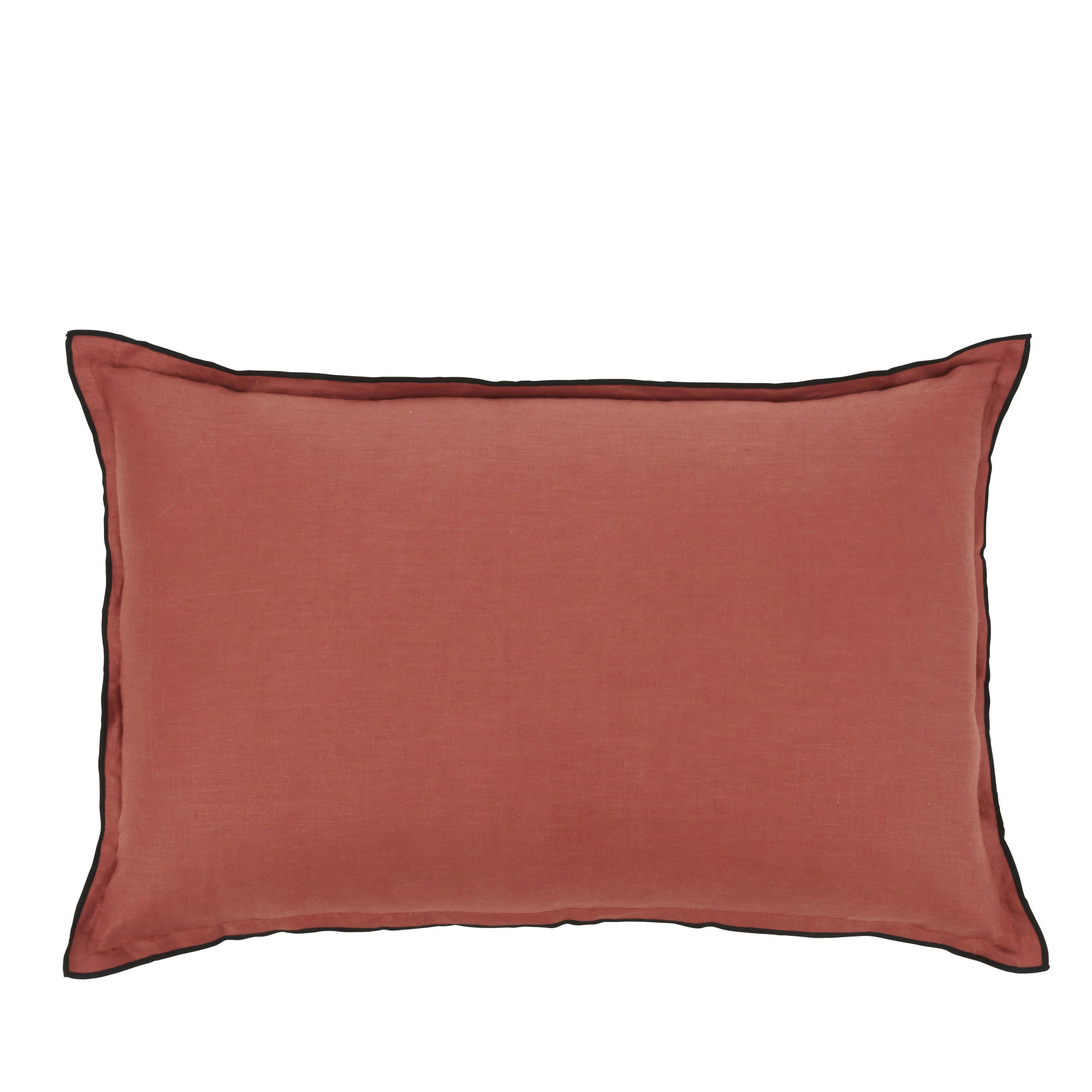 - Coussin en lin lavé terracotta 40x60