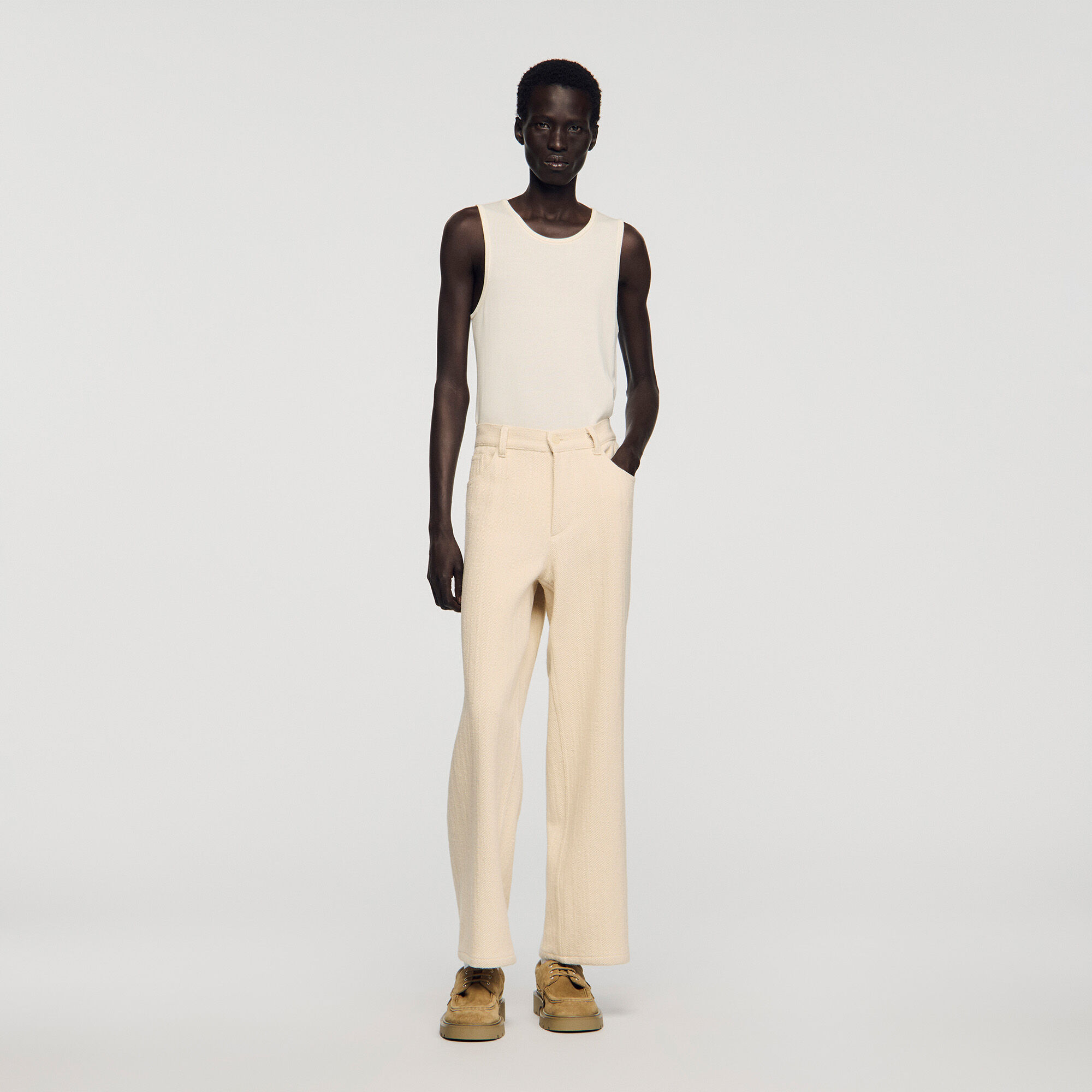 Pantalon large en coton