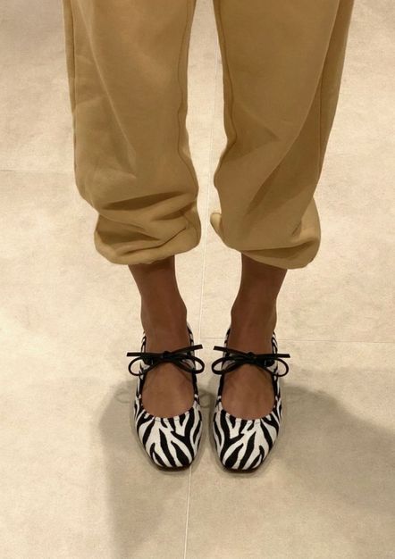 Zwarte zebra ballerina's