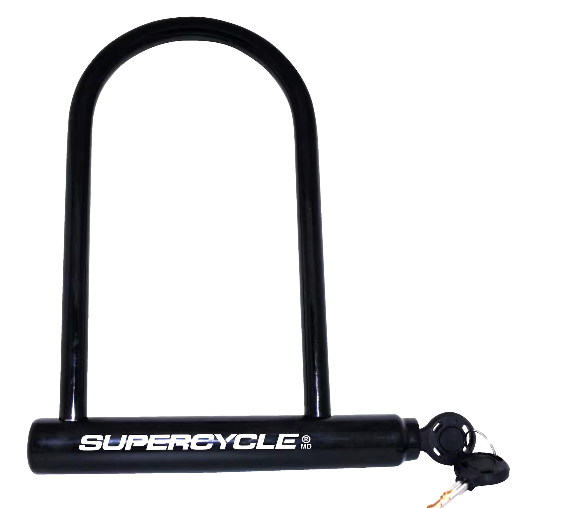 Supercycle Flatkey Steel Bike U-Lock Cable w/Mounting Bracket, Anti-Theft, Black, 9-in