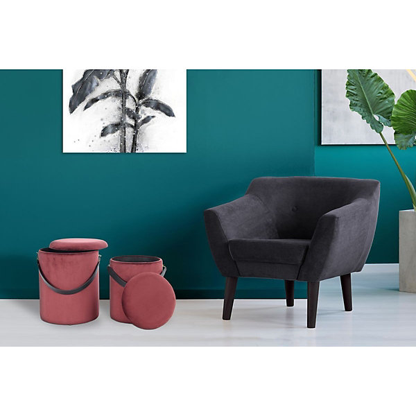 Lot de 2 Poufs &Coffres de Rangement 