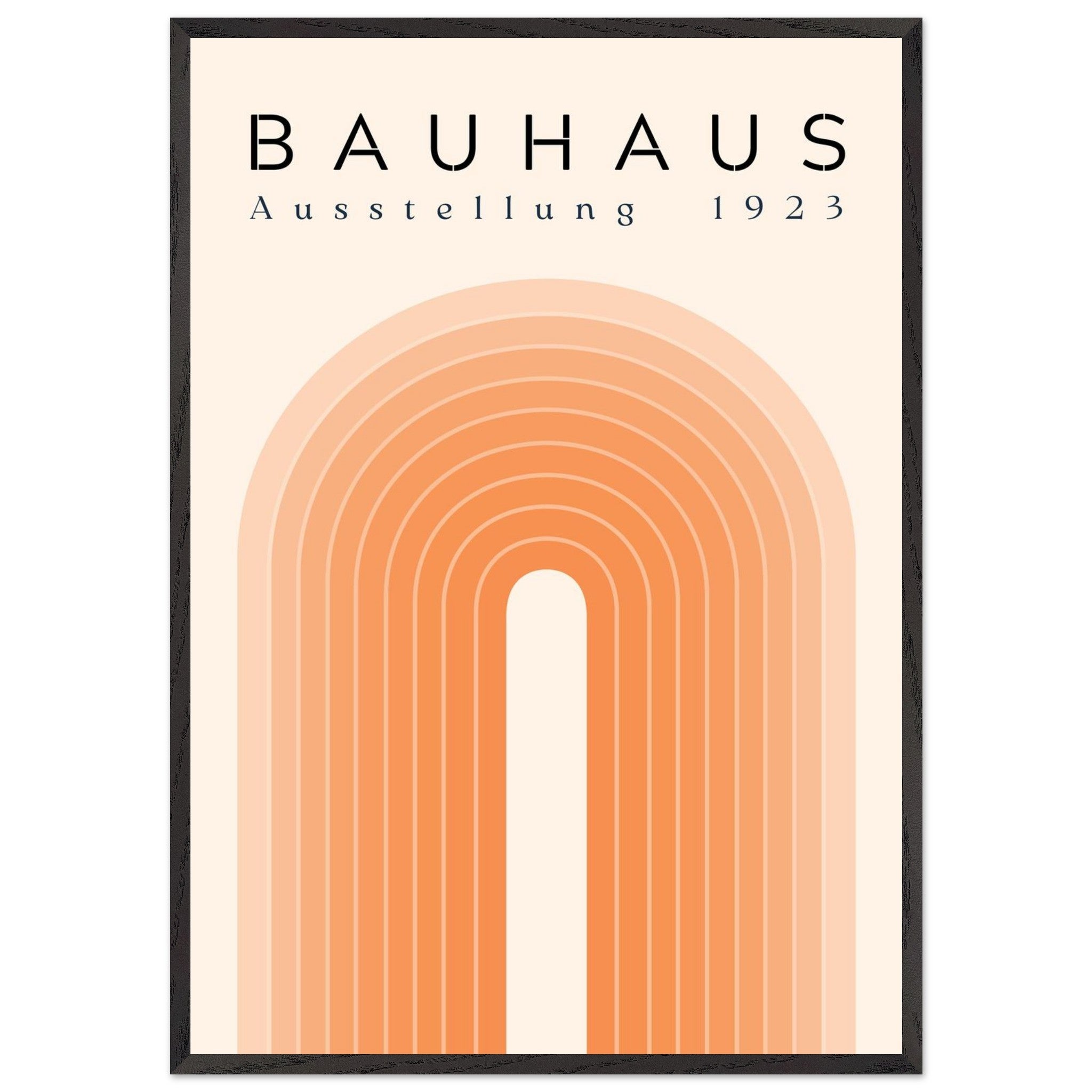 Artfulprints Poster met Lijst Bauhaus - Orange rainbow  - 70x100 cm - Oranje