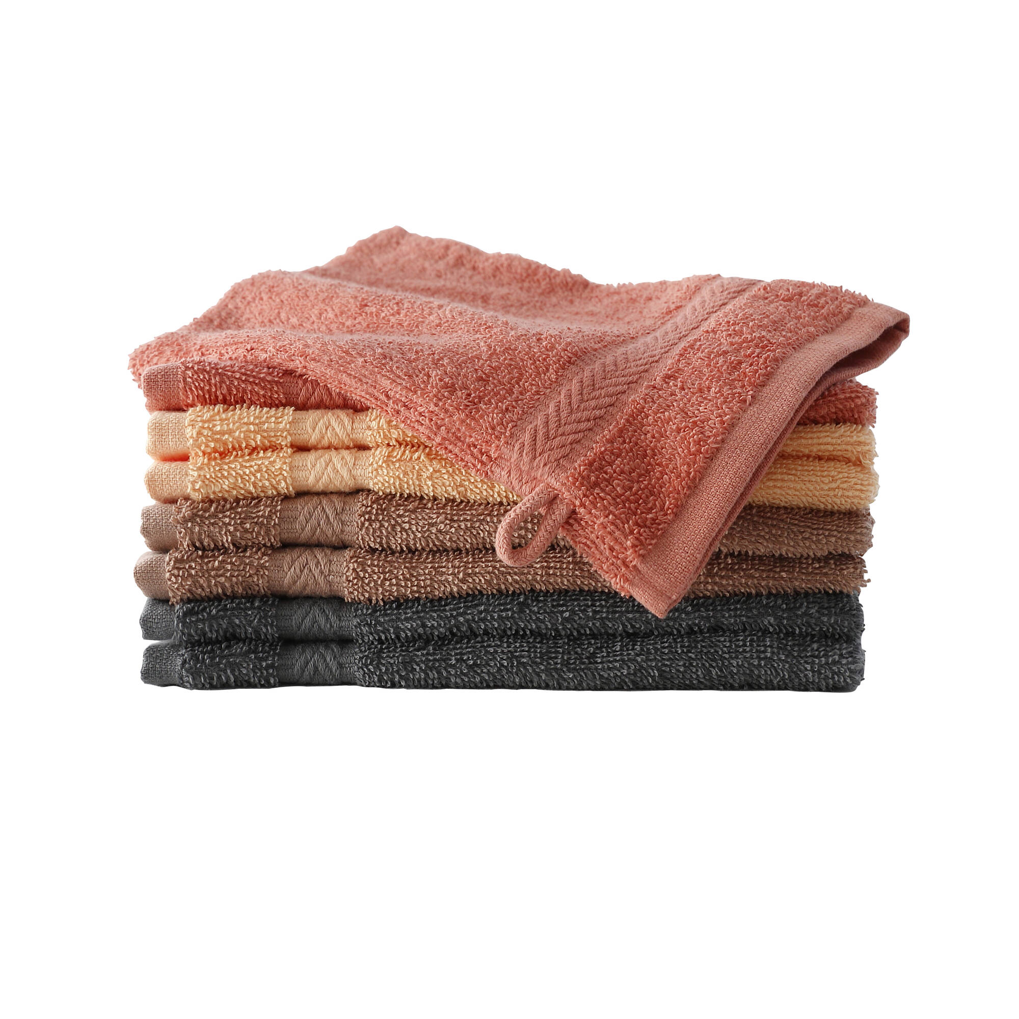Gant de toilette coton 420 gr/m² coloris boisé - lot de 8