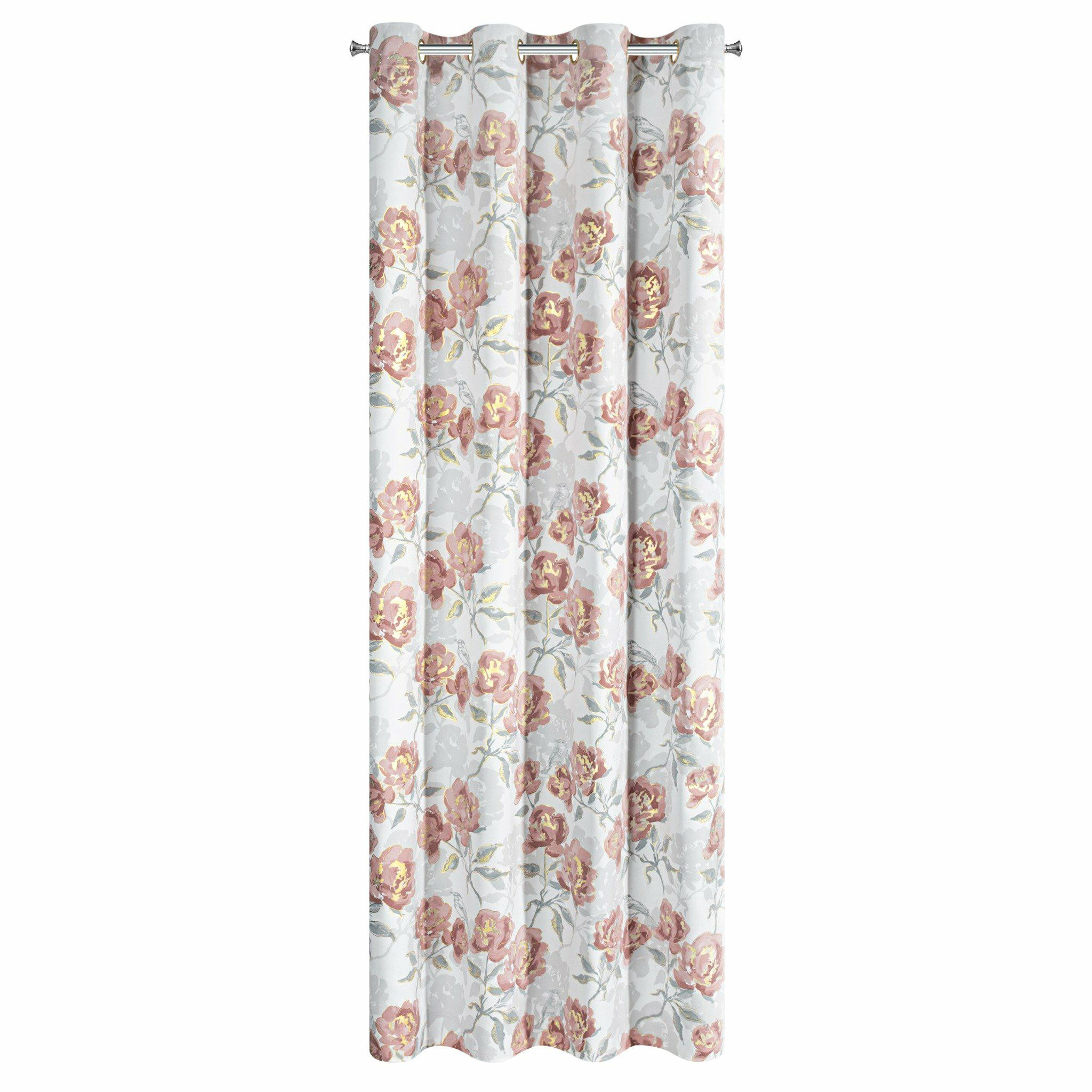 Zasłona ELIZIA 140x250 beżowa różowo-złota