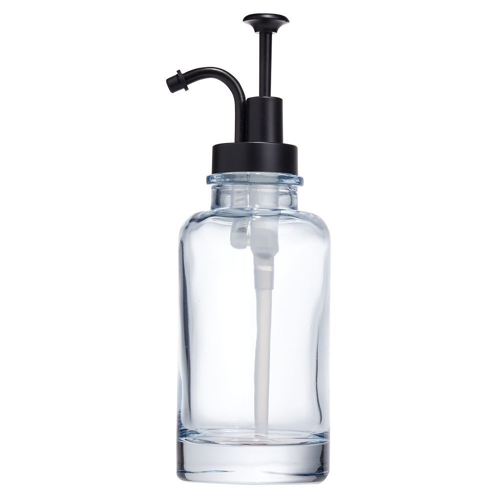 Distributeur de savon en verre transparent bleu Ø7xH21cm