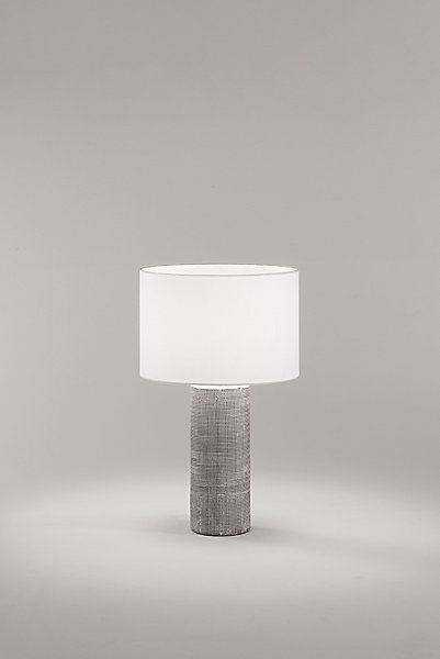 Lampe de table Perenz en céramique grise avec abat-jour tissu d.32 cm H53 cm, 1xE27 max 60W, design sobre