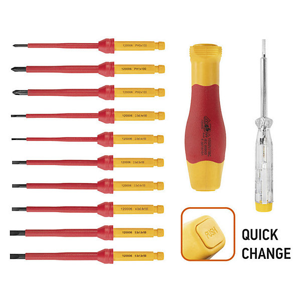 Kit De Tournevis 12 Lames Interchangeables Isolées Neo Tools 01-308 1000v