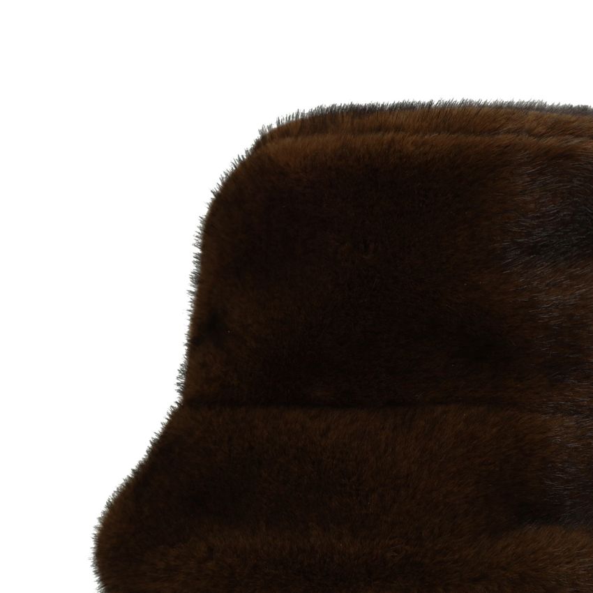 Manfield Bruine bucket hat van faux fur