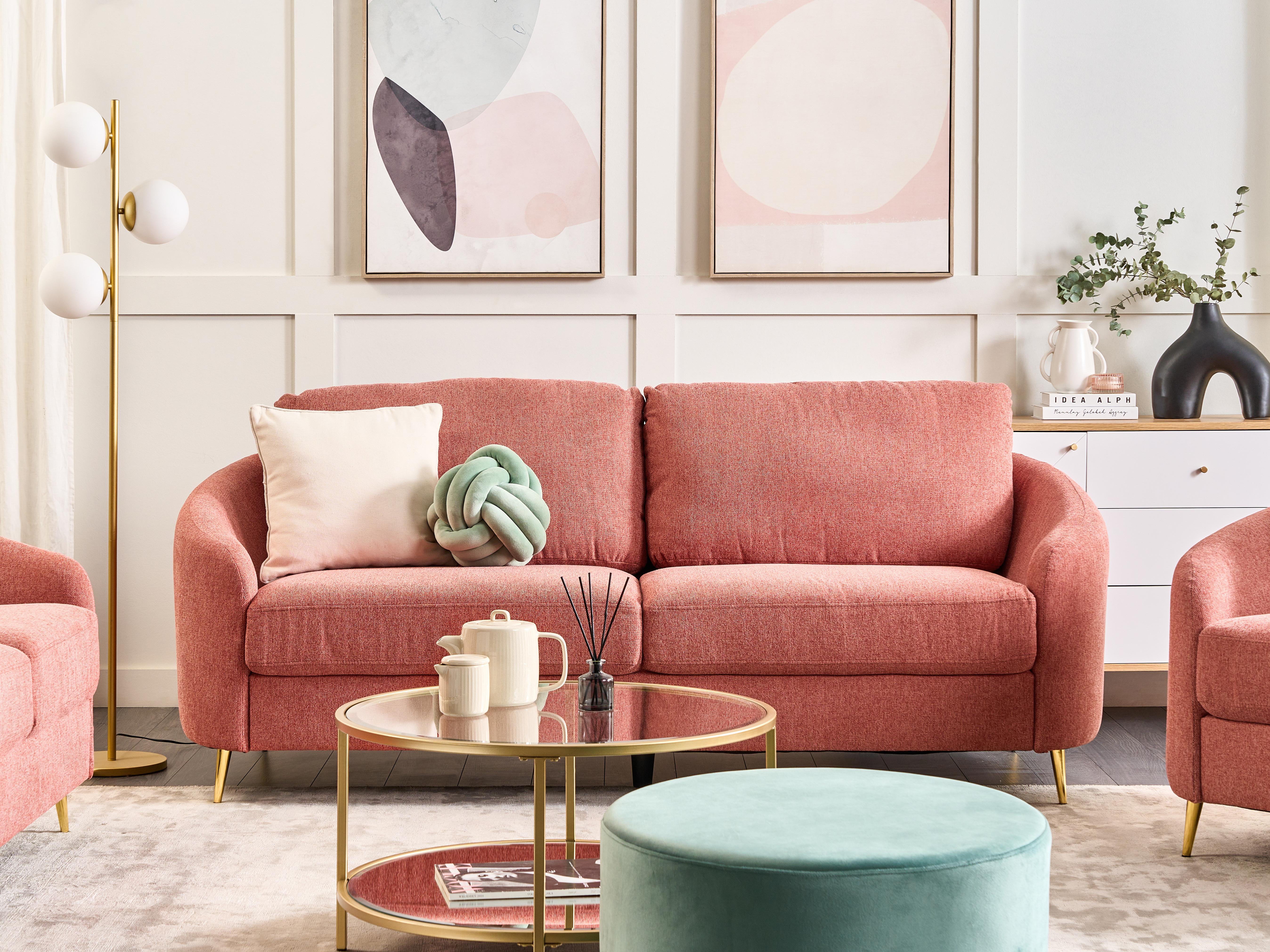 Sofa 3 Seater TROSA Fabric Pink