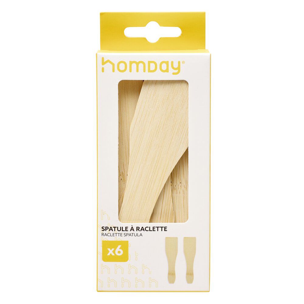 Spatule à raclette en bambou x6