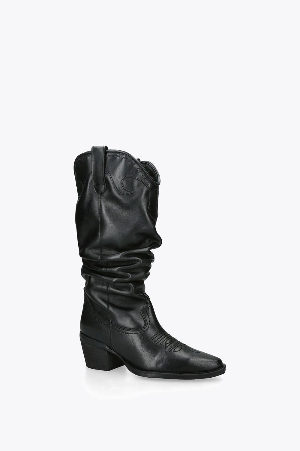 STEVE MADDEN Stage Black Leather' Leather Boots