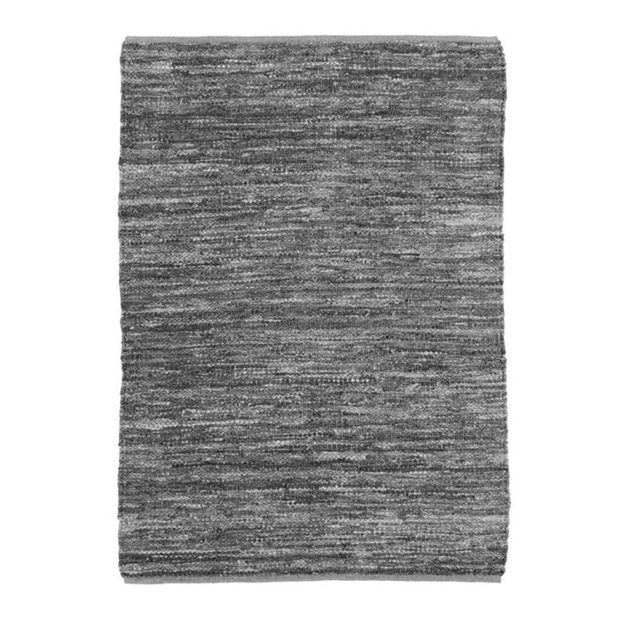 SKIN - Tapis en cuir tressé gris clair 120x170