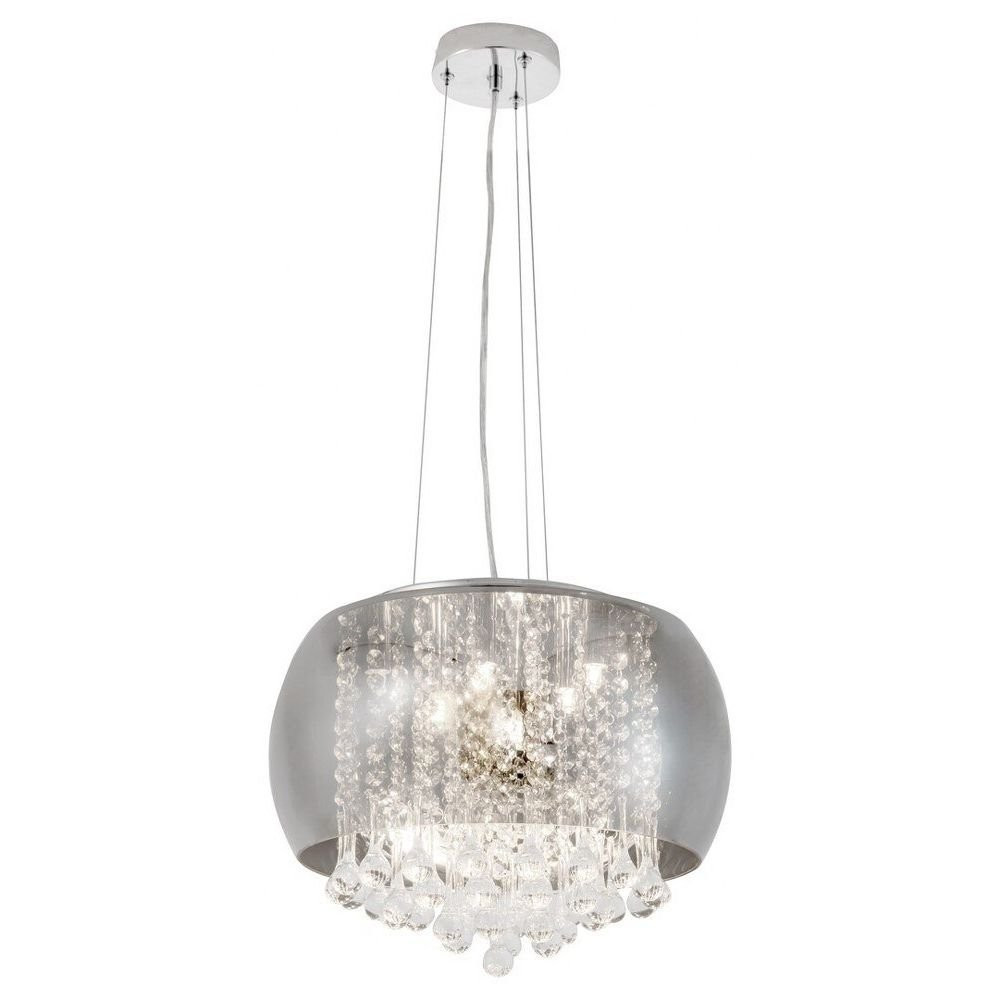 Lampa wisząca chromowana szkło dymne Ninelle 6xG9x40W Rabalux