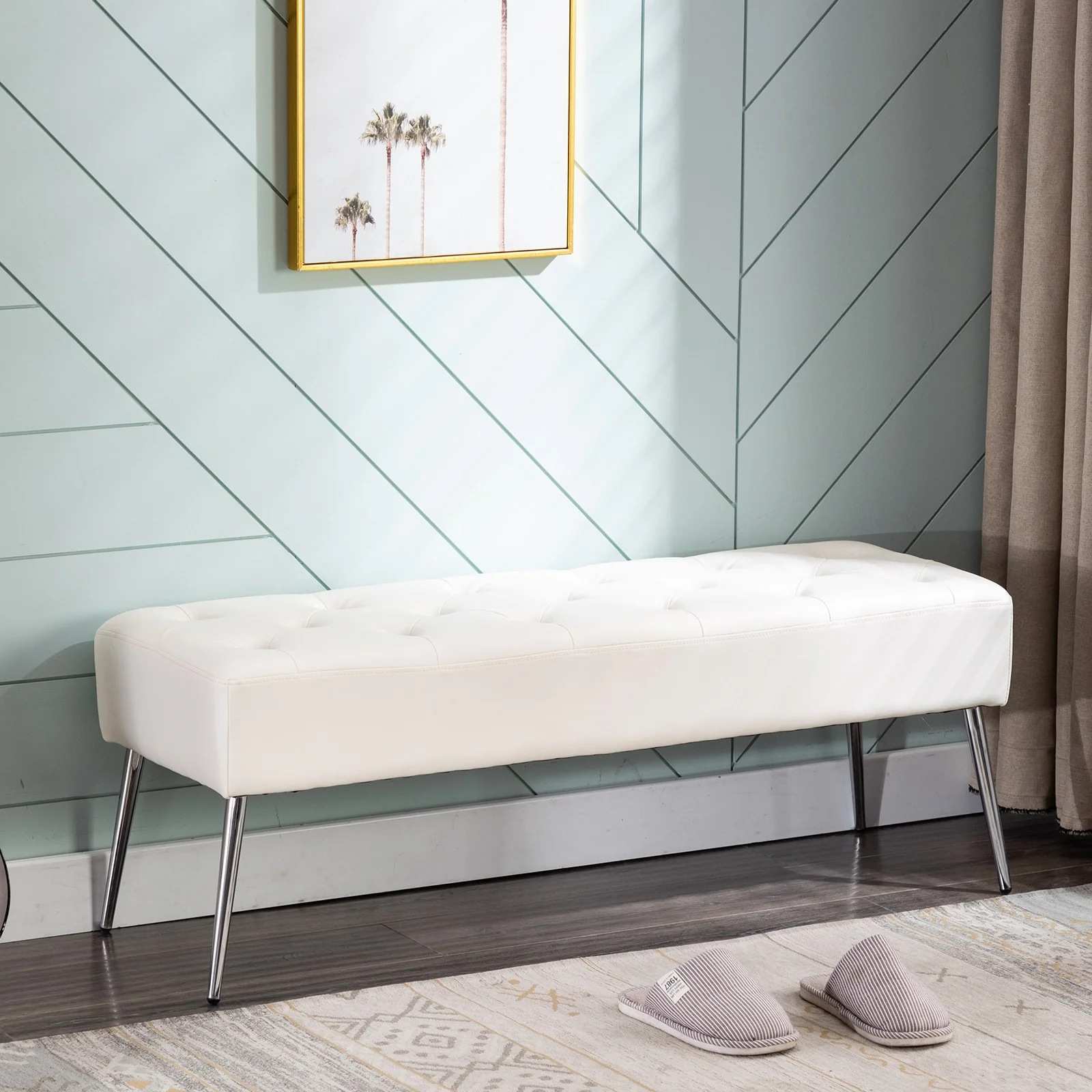 Modern 44 Length Button Tufted Bench