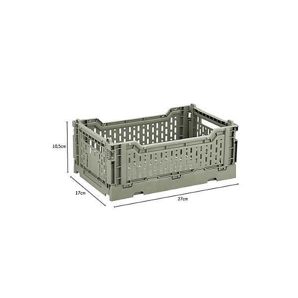 Lot 4 caisses de rangement pliables plastique vert 40 x 30 x 15 cm