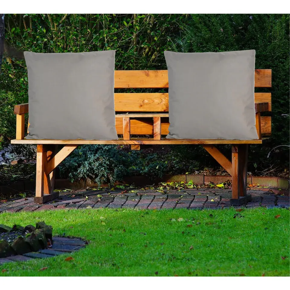 Anna's Collection Sierkussen buiten/tuin - grijs - 60 x 60 cm