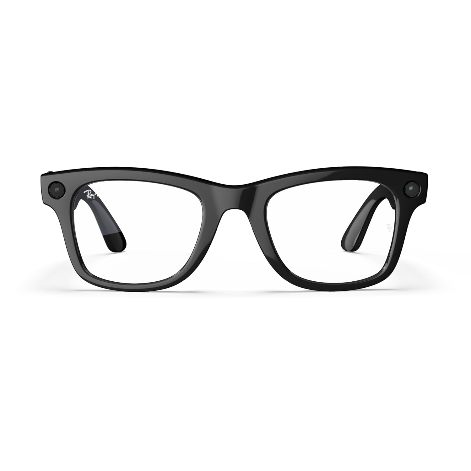 Ray-Ban Meta (Gen 1)  Wayfarer  Shiny Black | Smart AI Glasses for Men  Women — 12 MP Ultra-Wide Camera  Open-Ear Speakers for Audio  Video Recording and Bluetooth — Clear Lenses — Wearable Technology