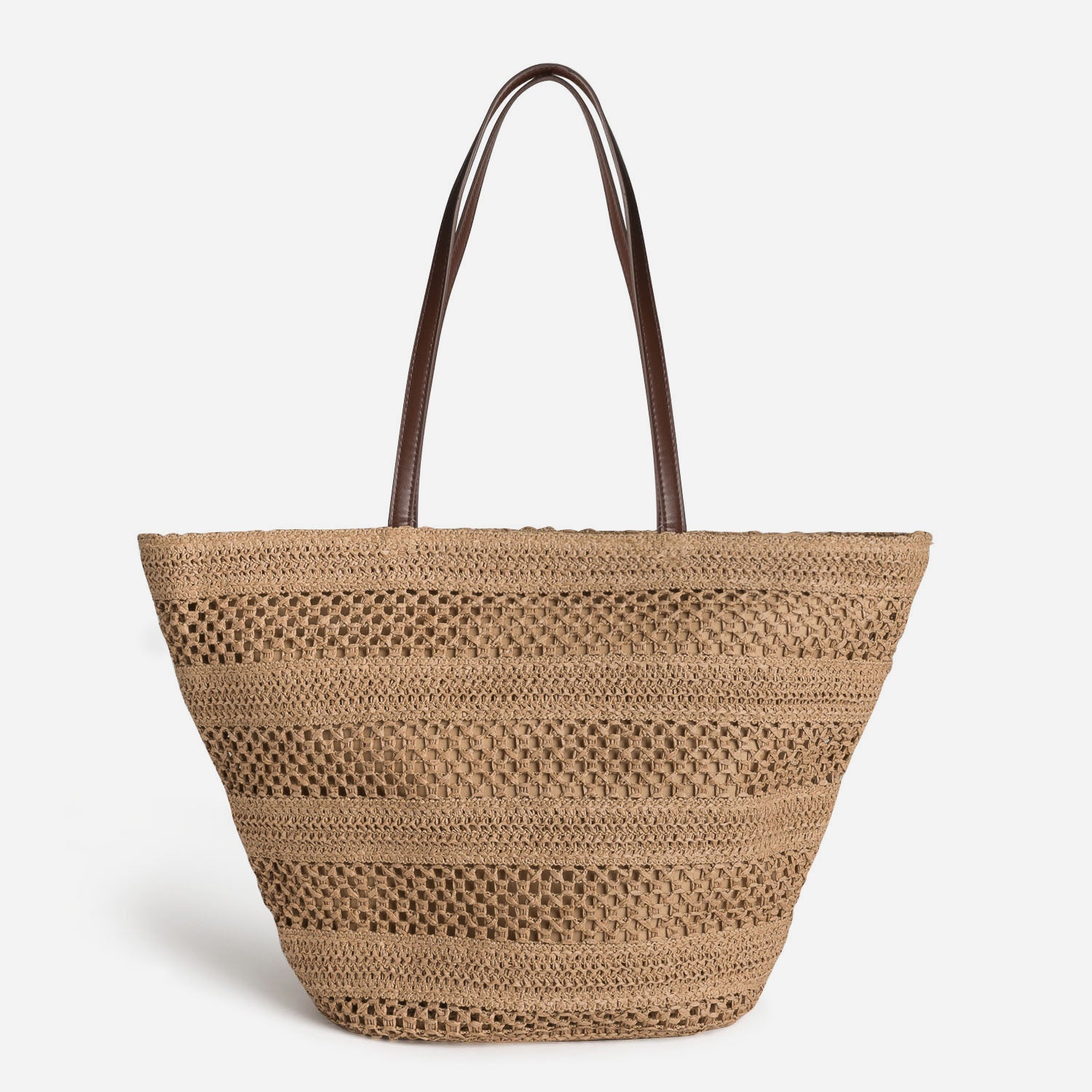 Sac cabas beige tressé