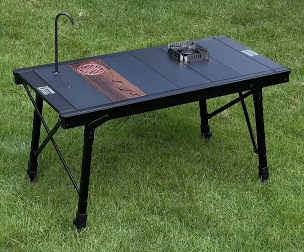 NNEOBA IGT 3-Unit Camping Table Portable Folding Aluminum Alloy BBQ Table Black