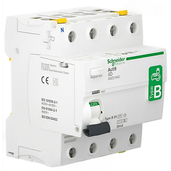 Interrupteur différentiel 40A Acti9 iID - Type B-EV - 4 pôles - 30mA - 400V - CA