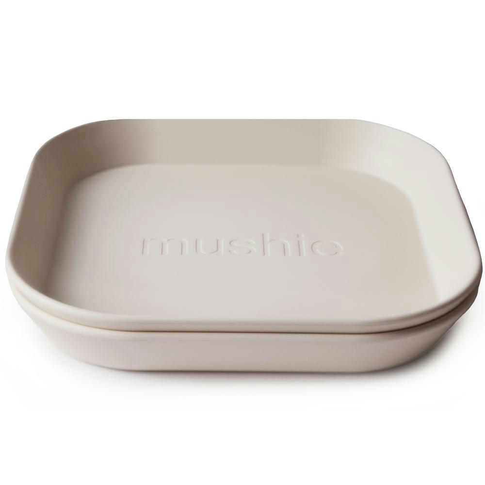 - Lot de 2 assiettes carrées Ivory