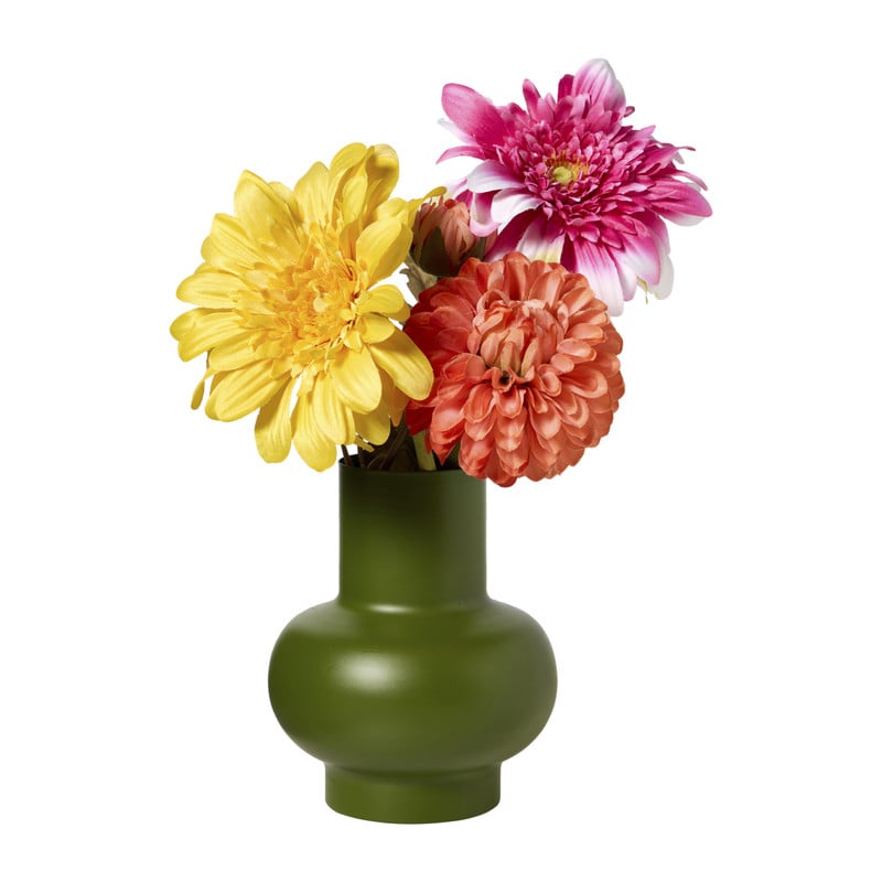 Vaas metaal - groen - &Oslash;13x15 cm