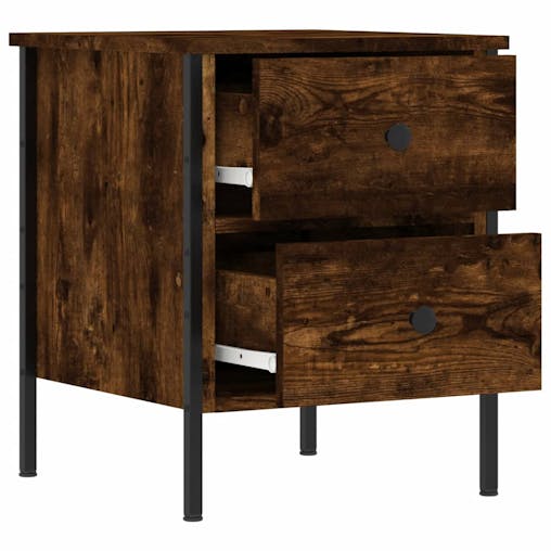 NNEVL Bedside Cabinets 2 pcs Smoked Oak 40x42x50 cm Engineered Wood