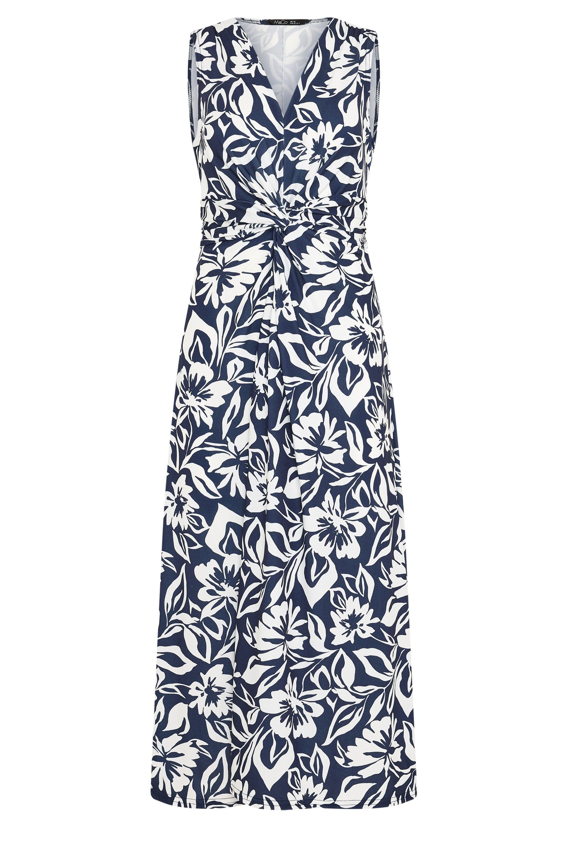 M&Co Printed Knot Front Maxi Dress