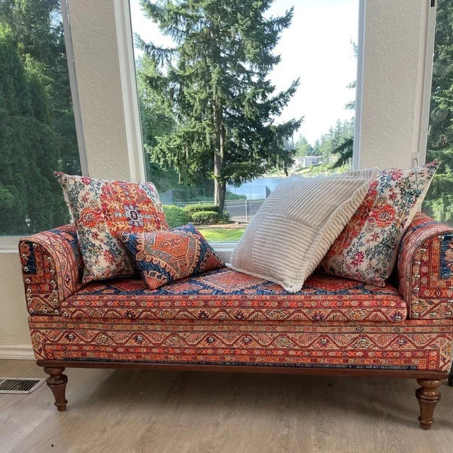Upholstered Loveseat, Storage, Window Seat, Armed Lounge Bench