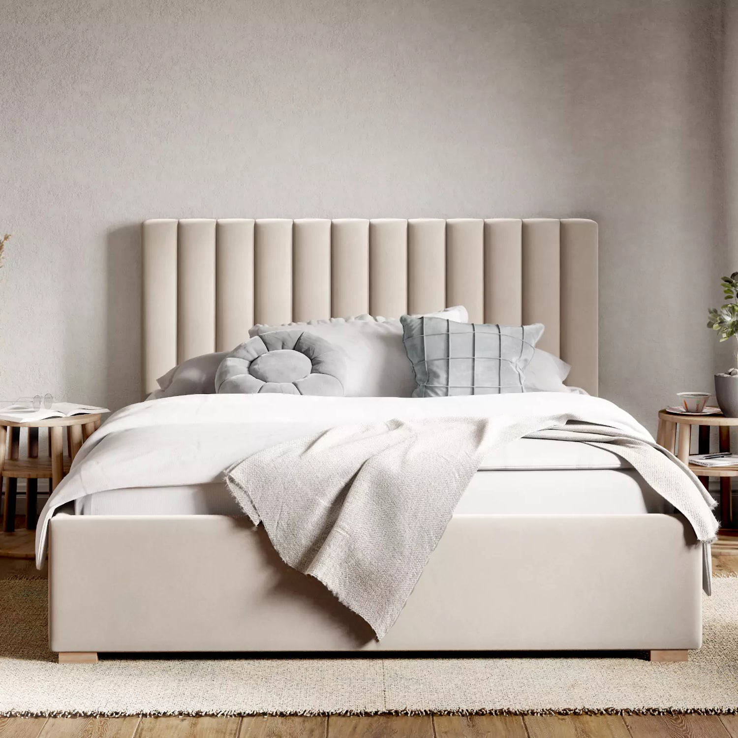 by fonQ Mara Tweepersoonsbed met Opbergruimte 180 x 200 cm - Fluweel /