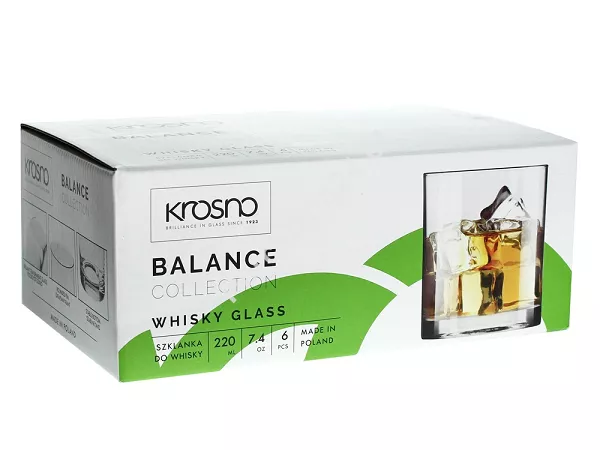 Kpl. szklanek do whisky 220 ml (6 szt) Krosno - Balance (Lifestyle / Vivat) 2482