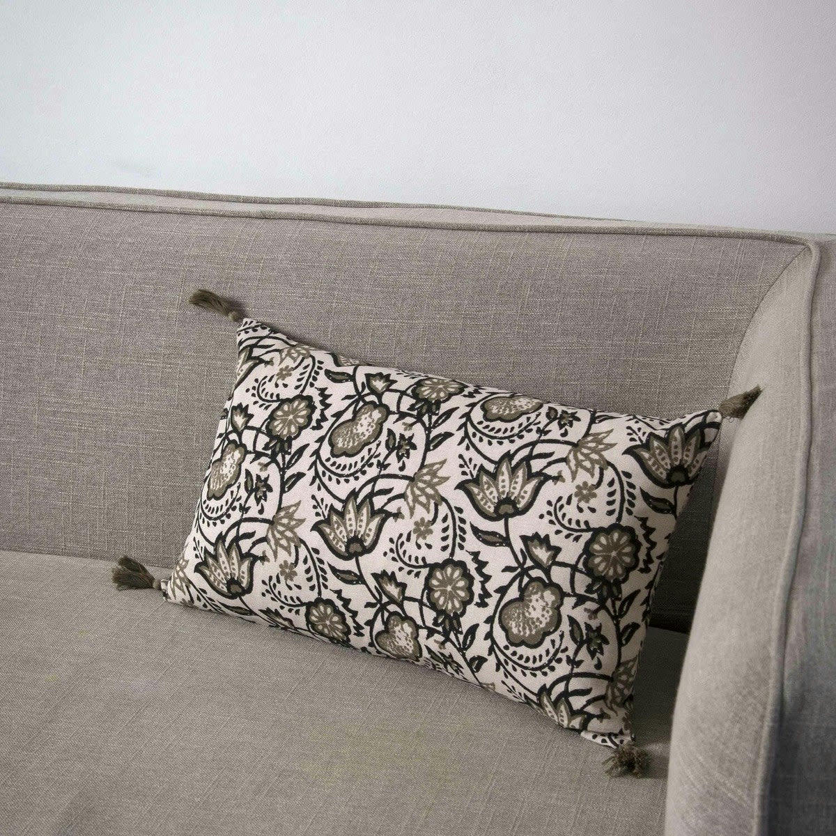 CARMA - Coussin rectangulaire coton  50x30 taupe