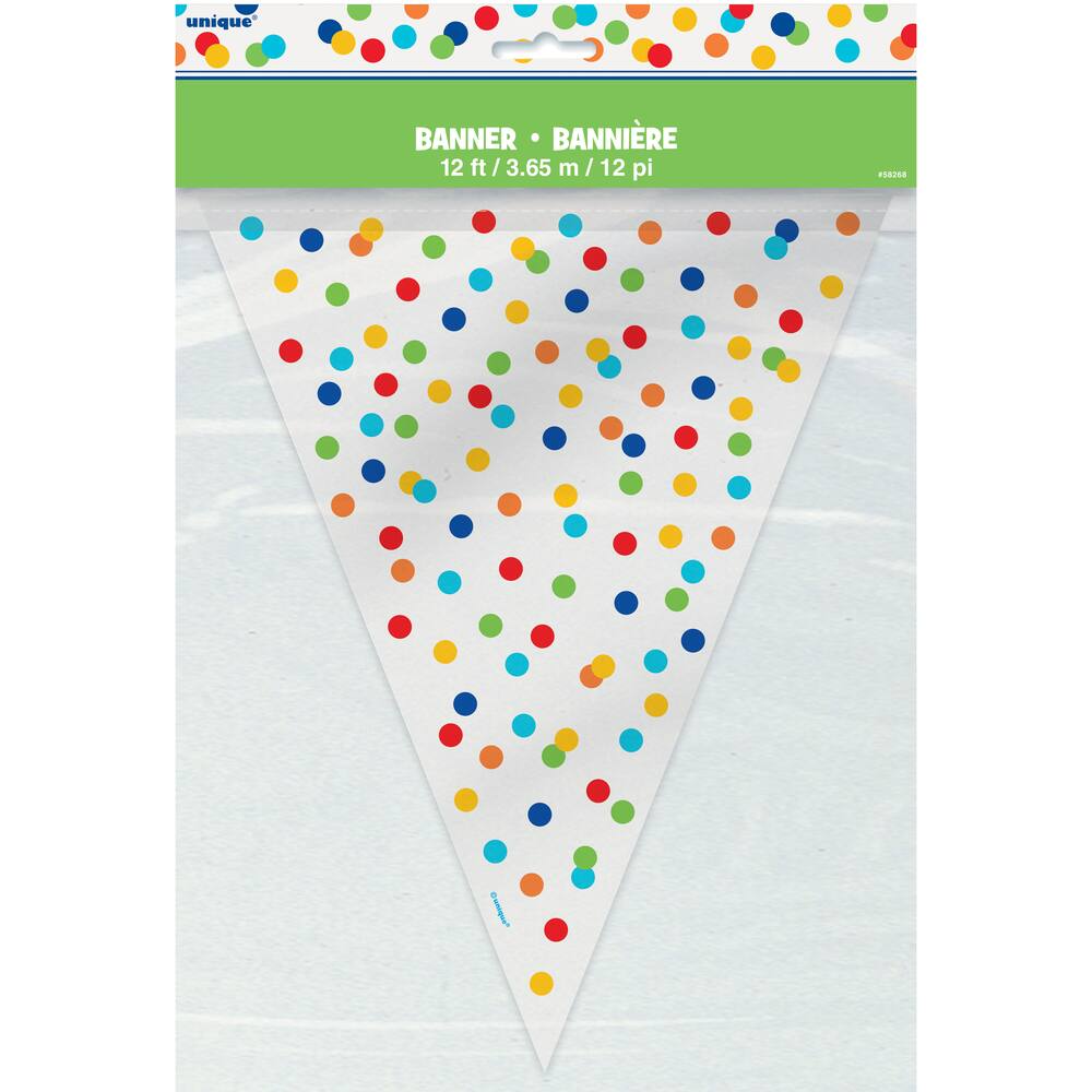 Unique Rainbow Dots Flag Banner, 12-ft